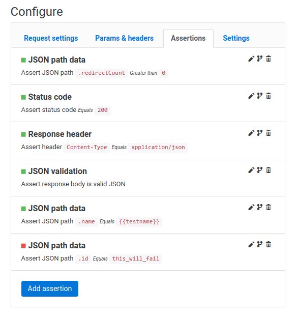 Multiple JSON assertions on a single API test
